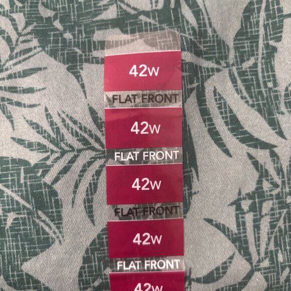 BERKLEY JENSON 42W NEW Weekend Short 10" Green Hawaiian Flat Front Stretch Short - Picture 3 of 7